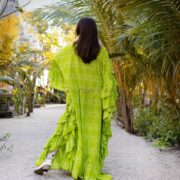 Handmade Modal Silk Ruffle Kaftan: Boho Chic Maxi Dress - Wild Heart - Image 3