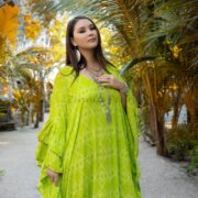 Handmade Modal Silk Ruffle Kaftan: Boho Chic Maxi Dress - Wild Heart - Image 5