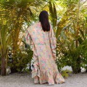 Modal Silk Ruffle Kaftan: Boho Beach Abaya Maxi Dress - Wild Heart - Image 3
