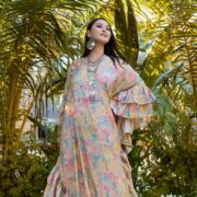 Modal Silk Ruffle Kaftan: Boho Beach Abaya Maxi Dress - Wild Heart - Image 5