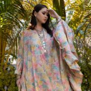 Modal Silk Ruffle Kaftan: Boho Beach Abaya Maxi Dress - Wild Heart - Image 6
