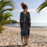 Handmade Tie-Dye Fringe Tunic: Boho Cotton V-Neck Dress - Esme - Image 3