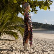 Handmade Tiedye Cotton Tunic Dress: Boho Fringe Festival Kaftan - Arlo - Image 2
