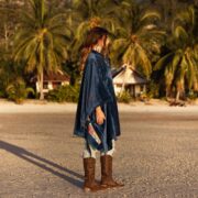 Handcrafted Cotton Velvet Poncho: Boho Plus Size Cover-Up - Bosco - Image 2