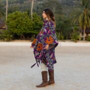 Embroidered Quilt Poncho: Boho Chic Heritage Style - Bosco - Image 2