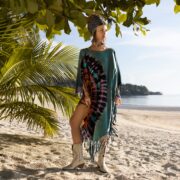 Tie-Dye Fringe Tunic Dress: Boho Festival Kaftan, Plus Size Cover-Up - Arlo - Image 5