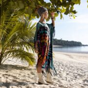 Tie-Dye Fringe Tunic Dress: Boho Festival Kaftan, Plus Size Cover-Up - Arlo - Image 6