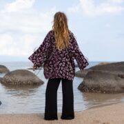 Embroidered Velvet Kimono Jacket: Handmade Boho Chic Plus Size - Mei - Image 3