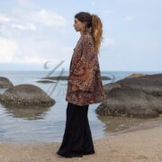 Handcrafted Cotton Velvet Kimono: Boho Chic Style Jacket - Mei - Image 2