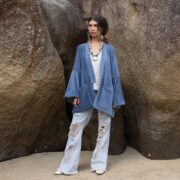 Handmade Velvet Kimono Jacket: Boho Cotton Velvet Open Front Cardigan - Mei