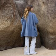 Handmade Velvet Kimono Jacket: Boho Cotton Velvet Open Front Cardigan - Mei - Image 3