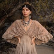 Boho Lace Kaftan Maxi Dress: Sandy Beige Cotton Summer Outfit - Lunette - Image 5