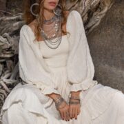 Plus Size Boho Cotton Maxi Dress: Tiered Ruffle Cream Gown - Isabella - Image 8