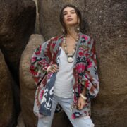 Handmade Velvet Kimono Jacket: Boho Short Coat, Inclusive Sizes - Mei - Image 4
