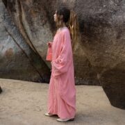 Handmade Raw Cotton Kimono Duster: Boho Beach Coverup, Plus Size - Aimi - Image 2