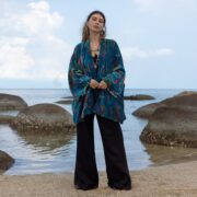 Handmade Cotton Velvet Boho Jacket - Zinnia Pearl - Inclusive Sizes - Mei