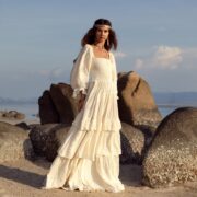 Plus Size Boho Cotton Maxi Dress: Handmade Tiered Ruffle Gown - Isabella - Image 5