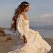 Plus Size Boho Cotton Maxi Dress: Handmade Tiered Ruffle Gown - Isabella - Image 8