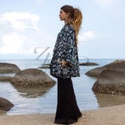 Embroidered Velvet Kimono Jacket: Plus Size Boho Chic Handmade Coat - Mei - Image 2