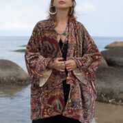 Handcrafted Cotton Velvet Kimono: Boho Chic Style Jacket - Mei - Image 4