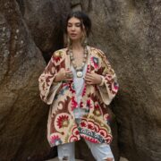 Handcrafted Cotton Velvet Kimono Jacket: Boho Chic Style - Mei - Image 4