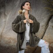 Mei - Cotton Velvet Kimono| Handcrafted Boho Chic jacket| Inclusive Sizes| Unique Style Statement Piece| Perfect for Holidays Wedding Party - Image 4