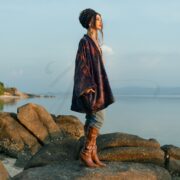 Handmade Cotton Velvet Kimono: Boho Short Jacket, Plus Size - Mei - Image 2