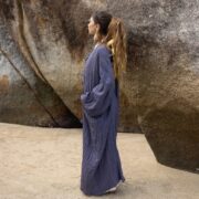 Handmade Raw Cotton Kimono Duster: Boho Beach Coverup, Plus Size - Aimi - Image 2