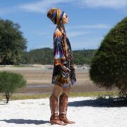 Galaxy Tie Dye Tunic Dress: Handmade Cotton Boho-Chic Tee - Image 2