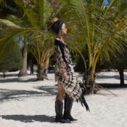 Handmade Tie Dye Poncho: Cotton Fringe Poncho - Arlo - Image 2