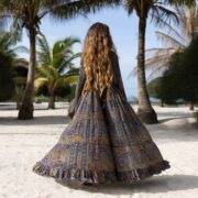 Silky Boho Kimono Duster: Ruffled Maxi Robe, Beach Cover-Up - Cara - Image 3