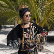 Handmade Tie-Dye Fringe Poncho: Boho Festival Cover-Up - Arlo - Image 8