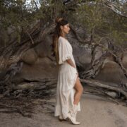 Lace-Trimmed Cotton Maxi Dress: Handmade Boho-Chic Kaftan - Lunette - Image 2