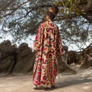 Floral Cotton Velvet Kimono: Plus-Size Heritage-Inspired Robe - Harper Jade - Image 3