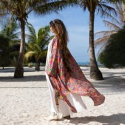 Silk Blend Kimono: Vintage Boho Chic Duster Robe - Plus Size - Cara - Image 2