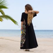 Tie Dye Maxi Dress: Handmade Boho Chic 100 Percent Cotton Plus Size - Kalina - Image 3