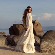 Plus Size Boho Cotton Maxi Dress: Handmade Tiered Ruffle Gown - Isabella - Image 7