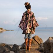 Handmade Cotton Velvet Kimono: Boho Floral Jacket, Plus Size - Mai - Image 3