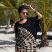 Handmade Tie Dye Poncho: Cotton Fringe Poncho - Arlo - Image 4