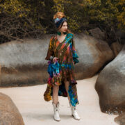 Hand Tie-Dye Cotton Tunic: Boho Asymmetrical Dress - Cleo