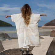 Boho Plus Size Patchwork Kimono: Handmade Cotton Duster Coat - Veda - Image 3