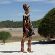 Handmade Tie-Dye Caftan Dress: Plus Size Boho Kimono Top Galaxy - Image 2