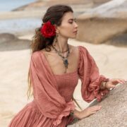 Boho Wedding Dress: Voile Cotton Tiered Gown, Plus Size Fashion - Isabella - Image 6