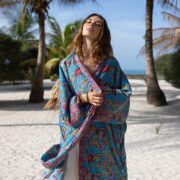 Silky Kimono Robe: Vintage Boho Chic Polysilk Duster - Plus Size - Cara - Image 4