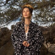 Embroidered Velvet Kimono: Boho Maxi Duster with Detachable Waistband - Mai - Image 4