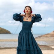 Boho Wedding Dress: Raw Cotton Tiered Gown, Plus Size - Isabella - Image 4