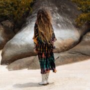 Hand Tie-Dye Cotton Tunic: Asymmetrical Boho Dress - Cleo - Image 3