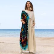 Handmade Tie Dye Maxi Dress: Boho Chic Cotton Jersey, Plus Size - Kalina