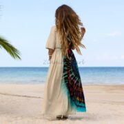 Handmade Tie Dye Maxi Dress: Boho Chic Cotton Jersey, Plus Size - Kalina - Image 3
