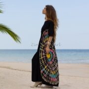 Tie Dye Maxi Dress: Handmade Boho Chic 100 Percent Cotton Plus Size - Kalina - Image 2